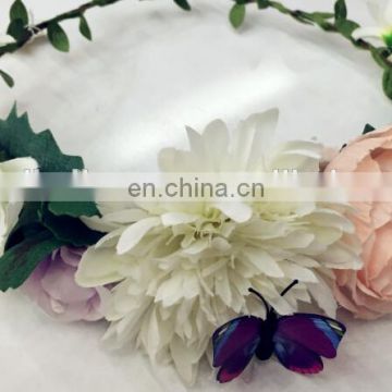 New arrival attractive artificial flower garland headband wholesale FH4012