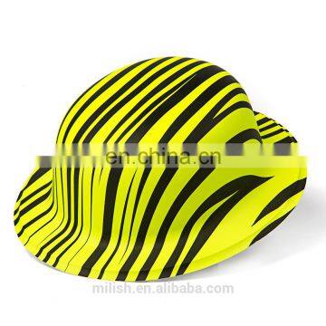 MH-2179 Classic Party kit PVC yellow imprint Plastic Zebra Derby Bowler Hat