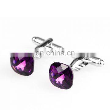 Simple Deluxe Purple Rhinestone Jewelry Unisex Shirt Cufflinks Brand photo-2