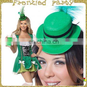 Green beer oktoberfest costume with oktoberfest hat