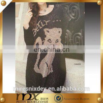 Wholesale gold thread cat sweater knit pattern