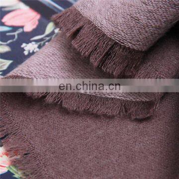 Inner Mongolia Women Autumn Winter Warm Woolen Thick Plain Weave Solid Color Pashmina Shawl Infinity Cashmere Scarf photo-4