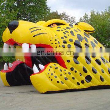 sports inflatable football soccer leopard tunnel entrance