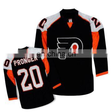 10% discount thick soft mesh flyers ice hockey jersey for team uniform of hockey wear