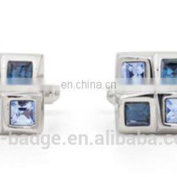 2017 New design beautiful light color agate mosaic mens cufflinks, b;ue diamond mosaic Cufflinks