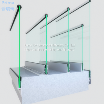 High Quality Aluminum U Channel Frameless Glass railing for balcony railings