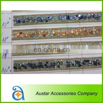 Wholesale High Quality Shoe Hot Fix Rhinestone Gold Trim photo-4