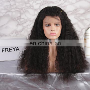 2018 Qingdao Factory price hot selling high density curly raw indian hair full lace wig