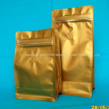 250g 500g 1000g 1kg Matt gold/red/black/blue/karft/white stock Coffee Bags Matt color Laminated Coffee Bag with Valve