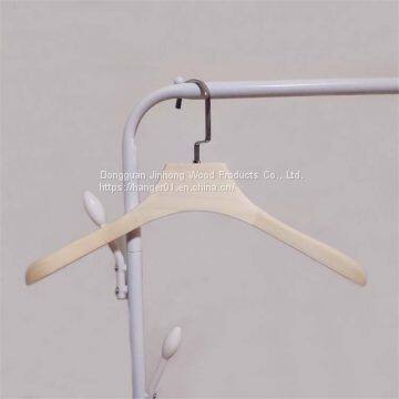 New Wholesale Good Quality Unique White Wooden Hanger for Clothes Adult Garment Rack With Metal Hook Custom LOGO photo-2
