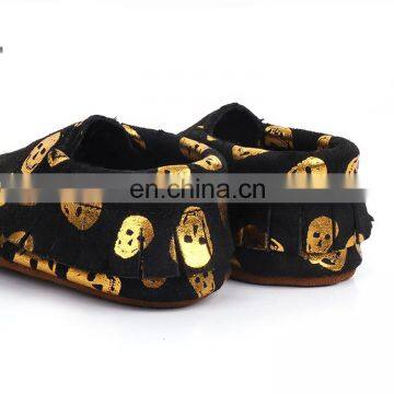 4 Size Toddler Fashion Shoes Baby Footwear Skull Printed Leather Shoes photo-6