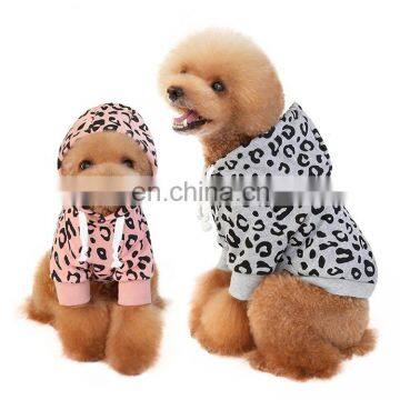 New fashion leopard print simple design french bull dog hoodies plain pet clothes