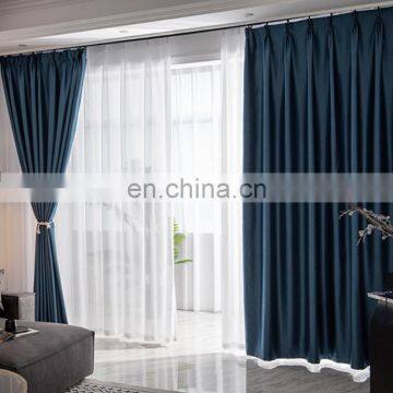 Custom Hight Quality Luxury Thickened Double Sides Imitation Silk Jacquard Soundproof Shading Bedroom Fabric Curtains photo-7