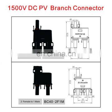 Slocable 2.5mm2 4mm2 6mm2 2to1 T H PV Branch Connector for Solar photo-5