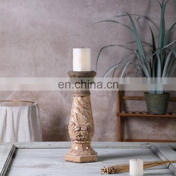 European church retro decoration piece custom logo cheap cement antique matte candle holder for home