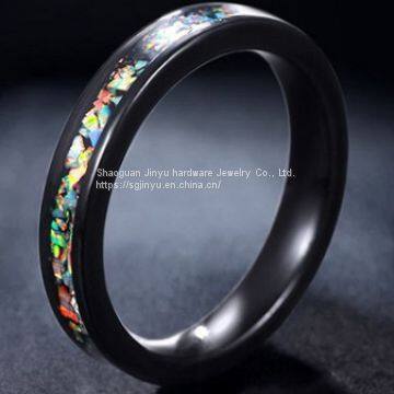 Colored silver foil tungsten gold ring