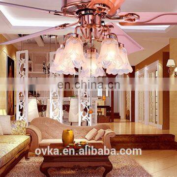 European-style Living Room Bedroom Wholesale Brand Kiba Fan Lights Restaurant Hotel Decoration Iron Leaf Ceiling Fan Lights photo-4
