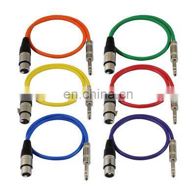 1ft Patch Cable Cords - XLR Female to 1/4" TRS Cables - 1' Balanced Snake Cord photo-2