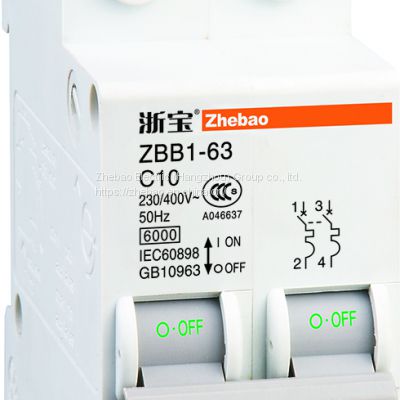 ZBB1-63 2P MCB Miniature Circuit Breaker