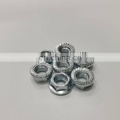 Hot Sale Universal Galvanized Serrated Hex Lock M8 Flange Nuts for Motorcycle