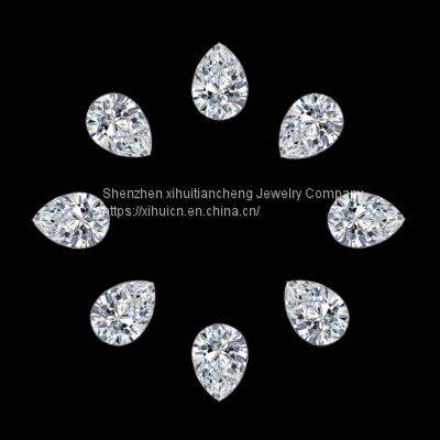 wholesale price synthetic Loose Teardrop brilliant white moissanite diamond for ring loose gemstone