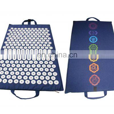 New style organic cotton canvas chakra printed on back side acupressure fitness yoga mat