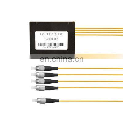 Competitive Price FTTH SM FC 1 4 Fiber Optic Splitter, 4 Way Fiber Optic Splitter