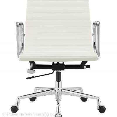 High End Eames Aluminium Group Computer Chair Leather Eames Office Middle Back Chair photo-5