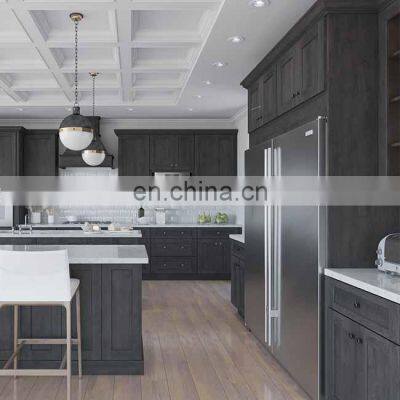 L-shaped White Solid Wood Modern Contemporary Quartz Top Kitchen Cabinets Cocinas photo-2