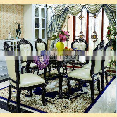 Modern Luxury Marble Top Wooden Round Dining Table Set 6/8 Chairs photo-3