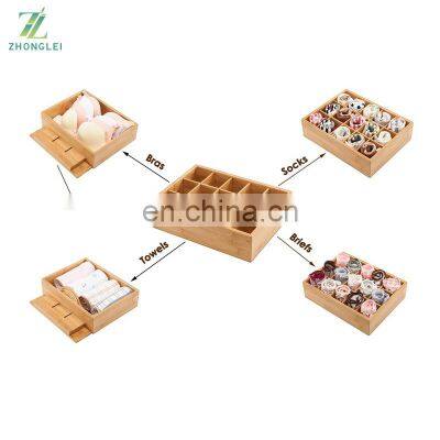 Closet Drawer Organizer,Drawer Divider and Storage Box for Ties Bras Briefs Socks, Compartments of 15, Bamboo photo-4