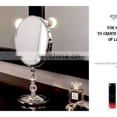 DIAMOND 360 Degree Rotation 1x/2x Bathroom Make up Mirror With Non-slip Base Standing Cosmetic Mirror photo-4