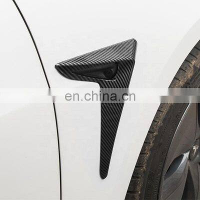 Hot Selling ABS Exterior Accessories For Tesla Model 3 Side Fender Camera Vent Cover Trim Carbon Fiber Protection Cover