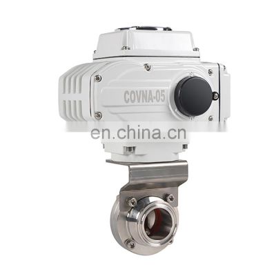 COVNA DN15 1/2 inch Tri Clamp Connection Food Grade 304 Stainless Steel 12V DC Electric Actuator Sanitary Butterfly Valve