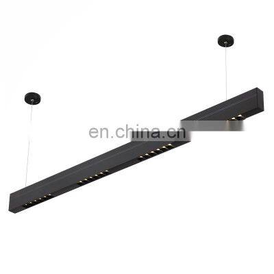 HUAYI CE Aluminum IP20 Black Smd 3030 20w 40w Led Linear Pendant Light Fixture