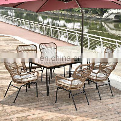 Printed Glass Table + 6 Chairs Set expandable multi color Turkish design