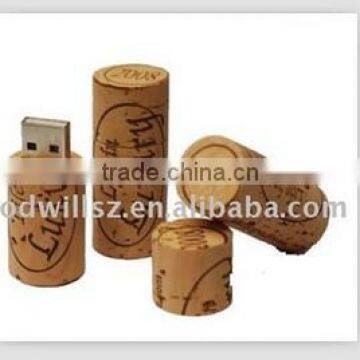 customized logo wooden cork usb with white paper box