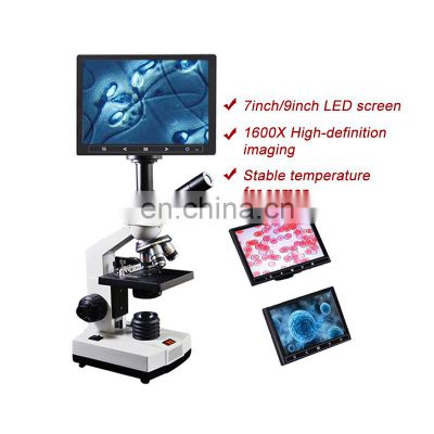 HC-R069 7 inch high-definition digital microscope Veterinary equipment biology light microscopio with lcd screen