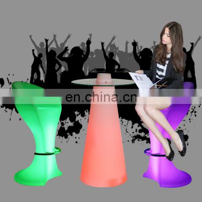 Table and Chairs for Restaurant and Bars Bar Tables Modern LED Furniture Illuminated LED Bar Table and Chair Lighting Furniture