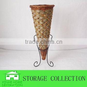 cone shape decoration vase with wire stand