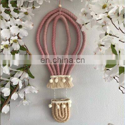 Hot Selling Macrame Colorful The Hot Air Balloon Bow Wall Decor, High Quality Boho Nursery Baby Room Vietnam Supplier photo-5