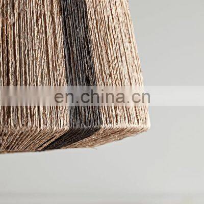 Natural Material Jute Lampshade Stripe Rope Nature Straw Pendant Light Decor Home Vietnam Supplier photo-5