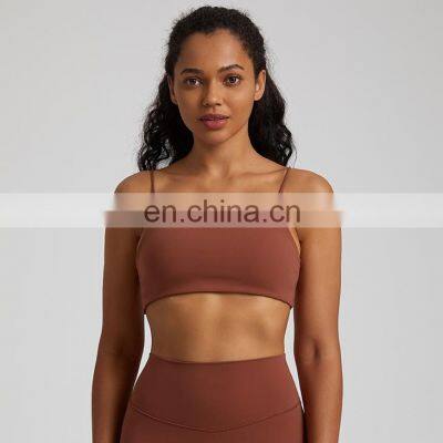 Fashion Wholesale Sexy Thin Strap Sports Gym Bra Trending Hot Sling Yoga Top Girls Workout Fitness Activewear Clothes For Women photo-3