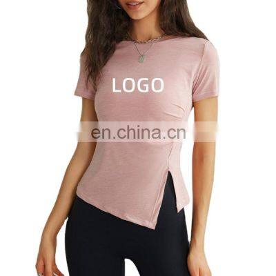 Wholesale Plus Size Yoga Blouse XXXXL Large Size Short Sleeve Gym Fitness T-shirt Women Outdoor Training Sports Wear Clothing