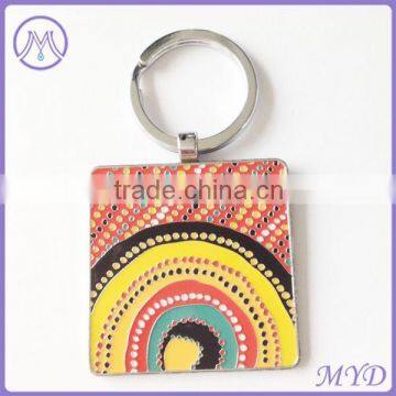 Fashion jewelry handmade metal colorful enamel dots design custom keychain