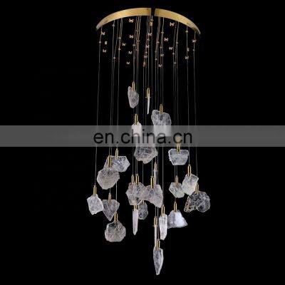 Natural Crystal Stone Chandelier Living Room Crystals Lighting Luxury Crystal Modern Chandeliers