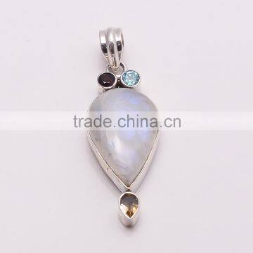 RAINBOW MOONSTONE PENDANT 925 Sterling Silver Pendant, SILVER JEWELRY EXPORTER,SILVER JEWELRY WHOLESALE,SILVER EXPORTER