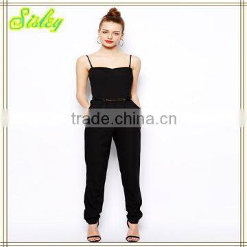 Hot Selling Jumpsuit/Playsuit With Belt black blank jumpsuit