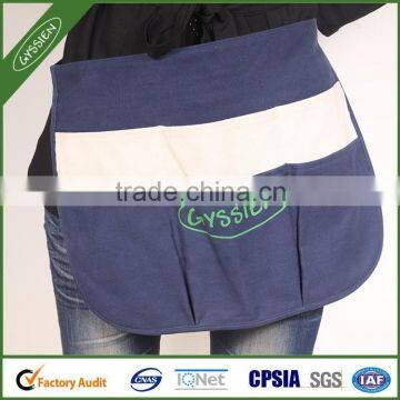 Modern design popular China waist bule&white or custom cooking apron,half apron