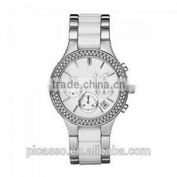 Silver Ceramic Quartz Ladies Bracelet Watch 8180